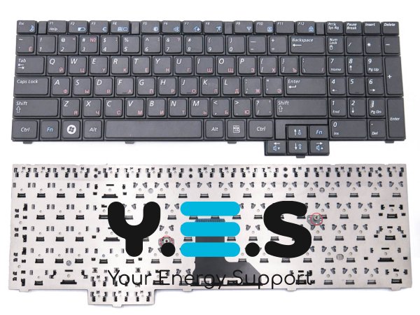 Клавіатура для ноутбуків Samsung NP R528/R530/R525/R523/R538/R540/R618/R620/RV508/RV510/R717/R719 — чорна, розкладка RU