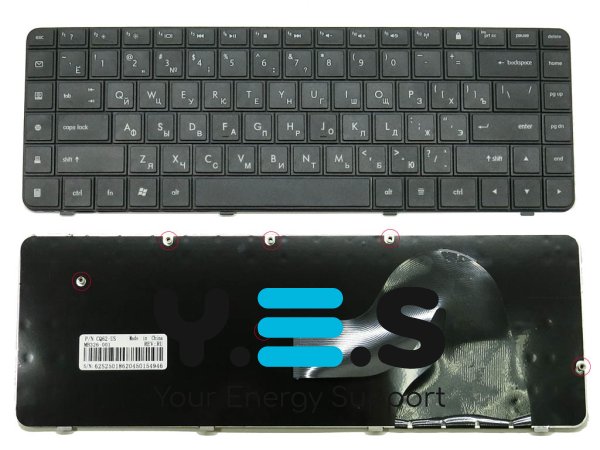 Клавіатура для ноутбуків HP Compaq CQ62, G62, CQ56, G56 — чорна, розкладка RU