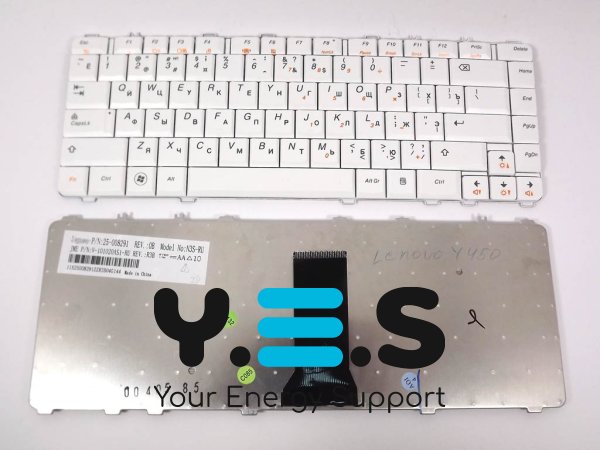Клавіатура для ноутбука Lenovo IdeaPad Y450 / Y450A / Y450G / Y550 / Y550A / V460, RU розкладка, біла (White) Original