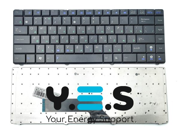 Клавіатура для ноутбуків ASUS K40, P81IJ, P80, P81, F82, X8 — чорна, RU-розкладка