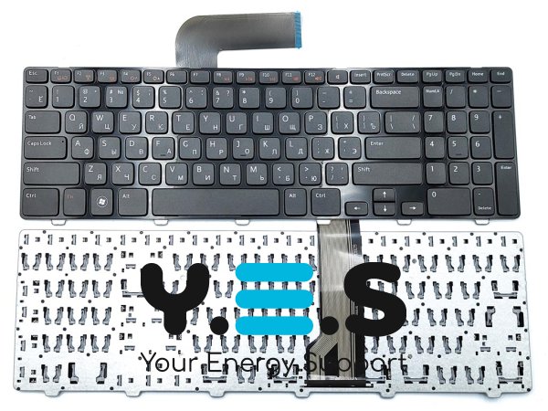 Клавіатура для ноутбука DELL Inspiron 15R N5110, M5110 — чорна (RU), з рамкою