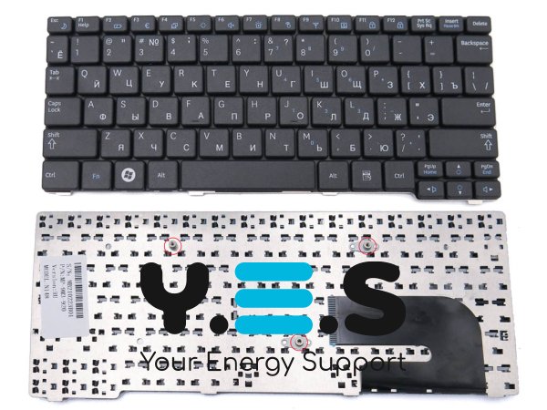 Клавіатура для ноутбуків Samsung N148/N150/N100/N128/N145/N143/NB30/NB20/N138 — чорна, розкладка RU