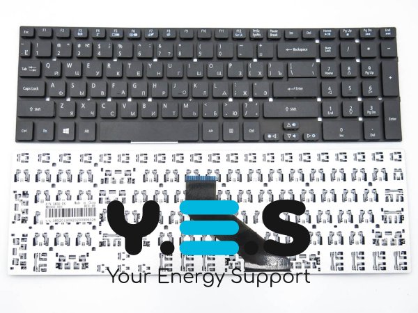 Клавіатура для ноутбуків ACER Aspire 5830/5830G/5830T/5755/5755G, E1-522/E1-530G/E1-532/E1-731/E1-570, V3-531/V3-551G/V3-571/V3-731/V3-771 — чорна, RU (Black)