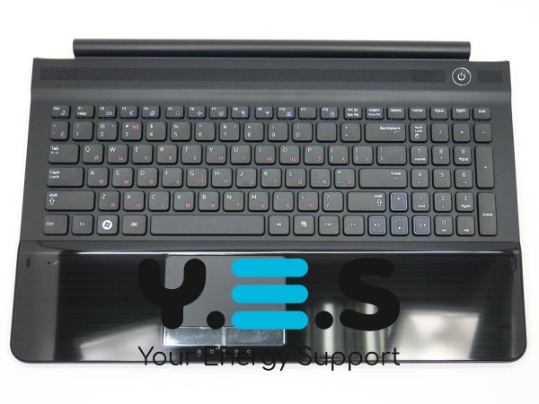Клавіатура для Samsung RC510, RC520 (BA75-03029C), чорна RU — комплект з верхньою кришкою, динаміками та тачпадом Original