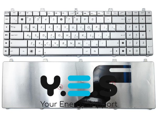 Клавіатура для ноутбука ASUS N55 / N75 / N75SF / N55SF X5Q, розкладка RU, колір Silver (MP-11A13SU69202, 0KNB0-7200RU00)