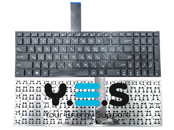Клавіатура для ноутбуків ASUS K56, A56, K56CA, K56CB, K56CM, S56, S505, R505, S56CA, S56CB, S56CM, S56CX — чорна RU, без рамки, контакти з лицьового боку
