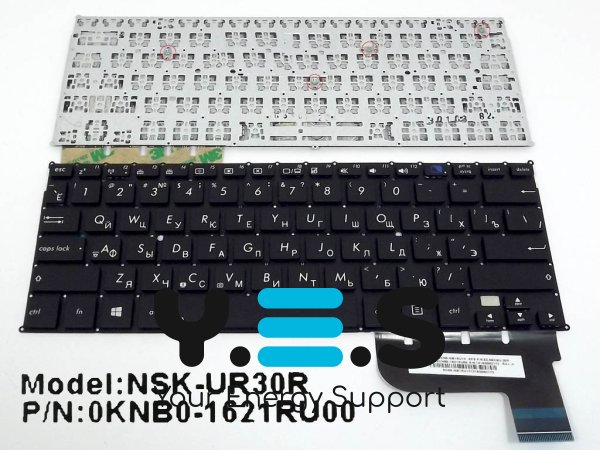 Клавіатура для ноутбука ASUS Taichi 21, чорна (без рамки), RU-розкладка, 0KNB0-1621RU00, Original