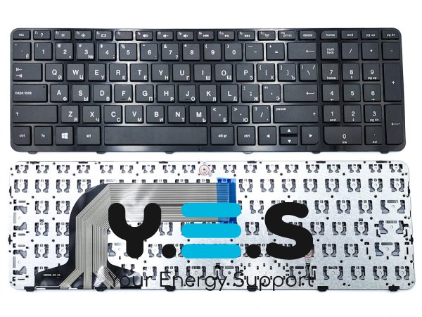 Клавіатура для ноутбука HP Pavilion 17 17-E, 17-N Series — RU, чорна, з рамкою