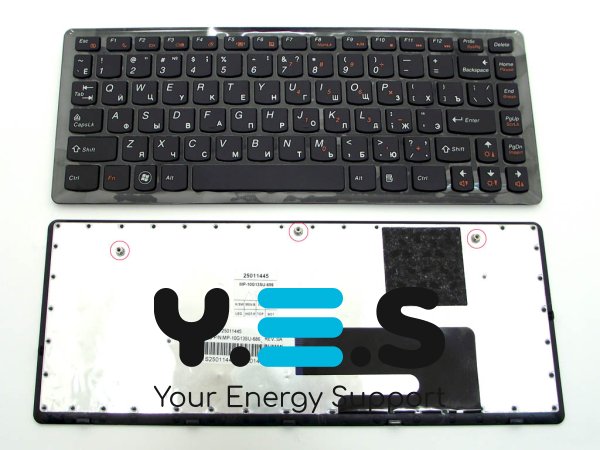 Клавіатура для ноутбука Lenovo IdeaPad U260, RU, чорна, з рамкою (Original)