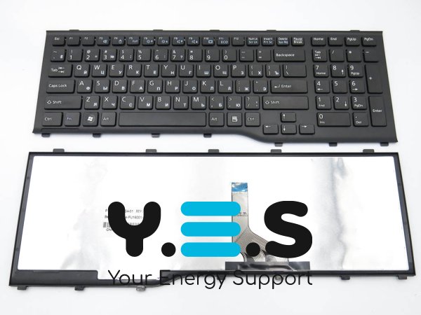 Клавіатура чорна з рамкою для Fujitsu Lifebook AH532, A532, N532, NH532 (RU)