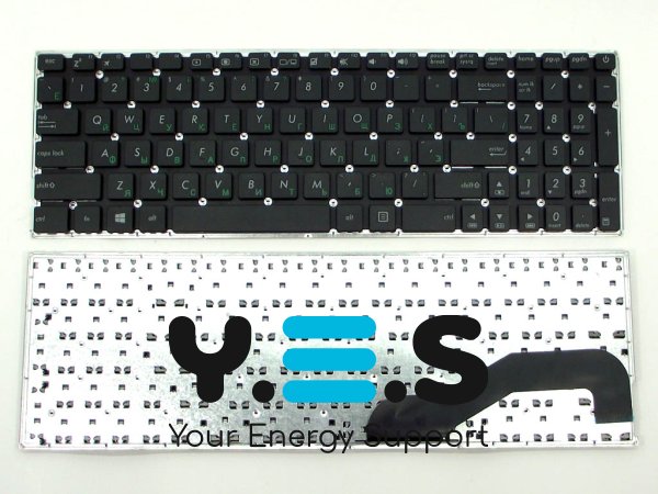 Клавіатура для ноутбуків ASUS X540, X540L, X540LA, X540LJ, X540S, X540SA, X540SC, x543ma, X543U, X543LA, X543L — чорна, RU розкладка, без рамки