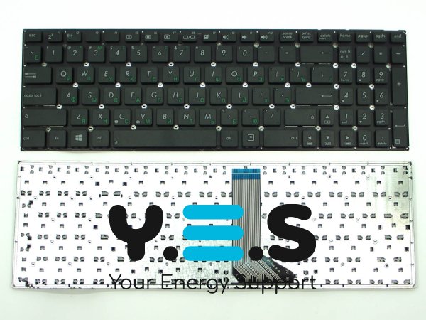 Клавіатура для ноутбуків ASUS X551, X551C, X551CA, X551M, X551MA, X551MAV, F551C, F551CA, R512M, F551M, K553M — чорна RU, без рамки, короткий шлейф (OEM)