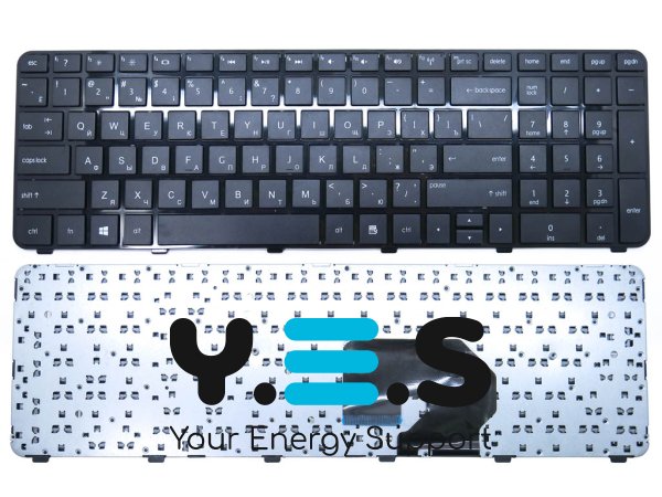 Клавіатура для ноутбука HP DV7-6000 / DV7-6100 / DV7-6200 — RU, чорна, з рамкою