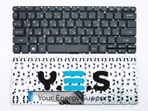 Клавіатура для ноутбука ACER Aspire Switch 12 SW5-271 — RU розкладка, чорна, без рамки