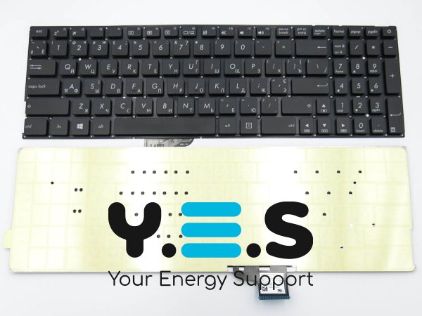 Клавіатура для ноутбуків ASUS UX510 / UX510UW / UX510UWK / UX510U / UX510UX / UX510UXK / UX510UR / V510U / V510UX — чорна, розкладка RU, без рамки