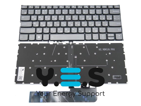 Клавіатура з підсвіткою для Lenovo YOGA 530S-14 / 530S-14ARR / 530S-14IKB / 530S-15 / 530S-15ARR / 530S-15IKB / 730-15IKB (RU, Gray) Original
