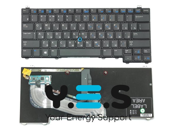 Клавіатура для Dell Latitude E5440 — RU чорна, з підсвіткою та поінтстиком