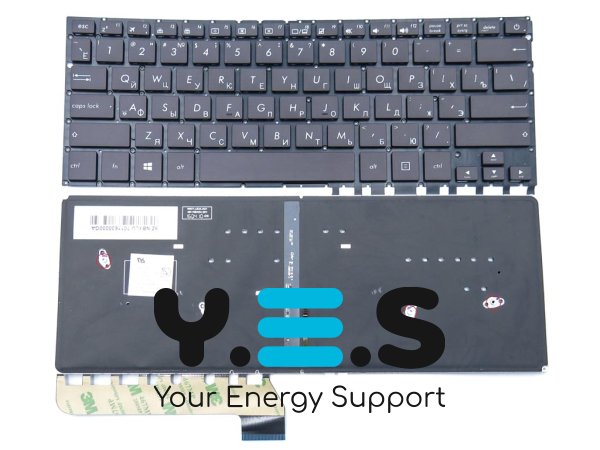 Клавіатура з підсвіткою для ASUS ZenBook UX430U, UX430UA, UX430UQ — Version 3, 0KNB0-2624US00, RU Black (див. фото) Original