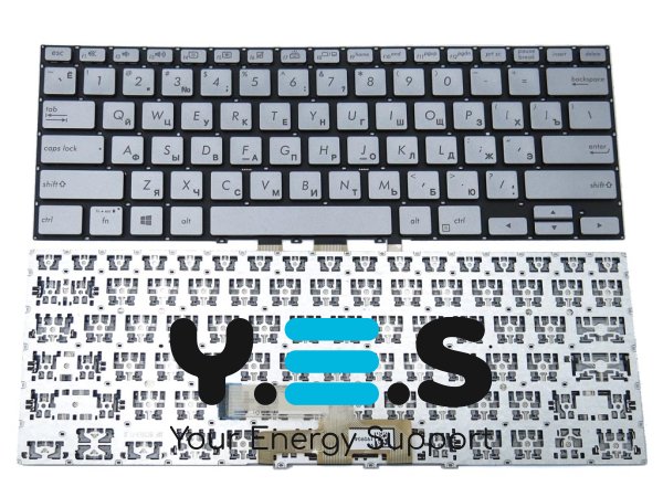 Клавіатура для ноутбука ASUS ZenBook UX462, UX462DA — срібляста (RU) Original