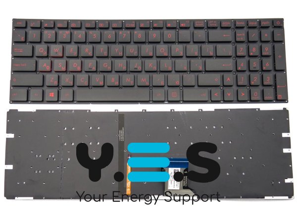 Клавіатура з підсвіткою для ASUS GL502VM / GL502VS / GL502VT / GL502VY / GL702VS / GL702V / FX502VD / FX502VM / GL702VM — RU, чорна (Black) Original