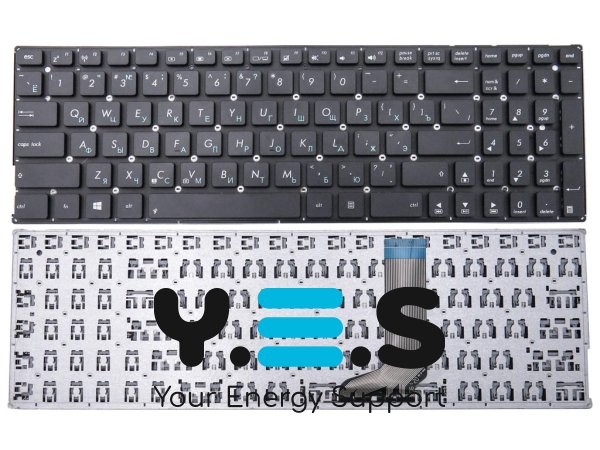 Клавіатура OEM для ноутбуків ASUS X556, X556U, X556UA, X556UB, X556UF, X556UJ, X556UR, X556UV, A556, A556UA, A556UV, K556UV, FL5900U, X756U — чорна, RU-розкладка, без рамки