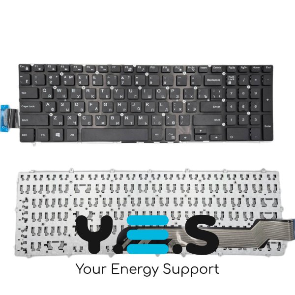 Клавіатура для ноутбуків DELL G3 3590/3579/3779/3593, G5 5500/5565/5567/5570/5590/5587/5575/5770/5775, G7 7588/7570/7580/7587/7566 та Vostro 3580 — чорна, RU, OEM