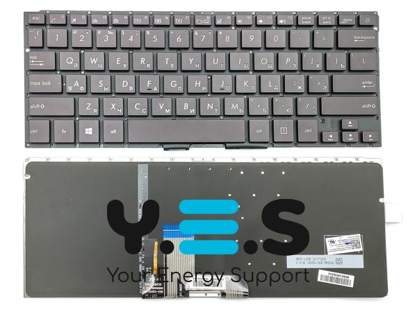 Клавіатура з підсвіткою для ASUS ZenBook UX310, UX310U, UX310UA, UX310UQ, UX310UAK, UX310A, UX310UF, U4000, RX310 — RU Black, без рамки (Original)
