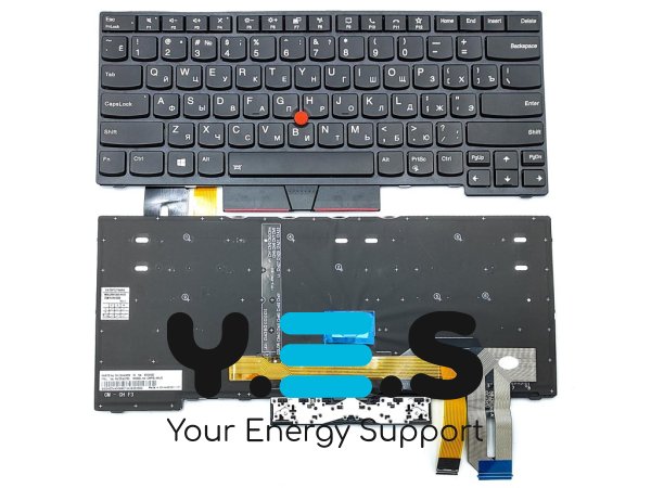 Клавіатура з підсвіткою для Lenovo ThinkPad E480/E480s/L380/T480s/T14 Gen 1/P14s Gen 1/P14s Gen 2, розкладка RU, чорна, Original