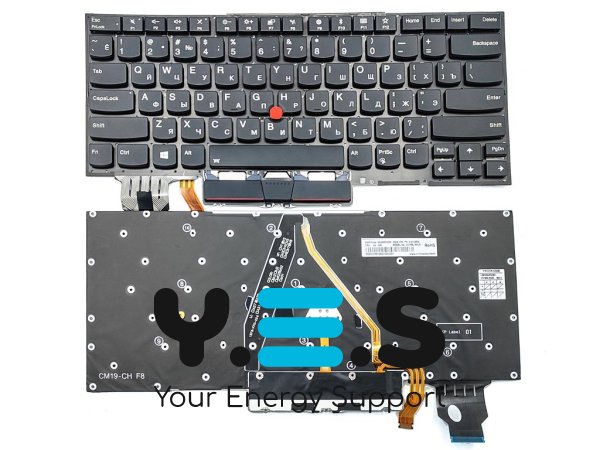 Клавіатура з підсвіткою для Lenovo ThinkPad X1 Carbon 8th Gen, RU Black, Original