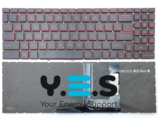 Клавіатура для ноутбуків MSI GF66 / GF76 / GP76 / GE76 / GL76 / GL66 / MS-1582 / MS-17L1 / MS-17H3, RU розкладка, чорна, з червоною підсвіткою, Original