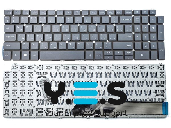 Клавіатура для ноутбука DELL Inspiron 7591/5590/5591/5594/5598/7590/5593/5584/7790, P90F, P83F, 7500/7501/5501/5502 — сіра, RU-розкладка