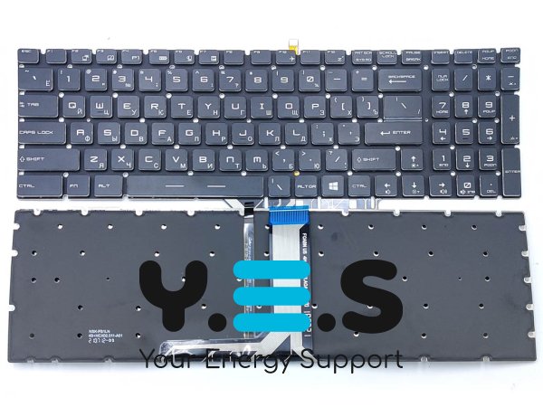 Клавіатура для ноутбуків MSI GE63 / GE73 / GE63VR / GE73VR / GS63 / GS63VR / GX63VR / GT63 6RF / 7RF, MS-16K2, MS-179B — RU, чорна, з білою підсвіткою, Original