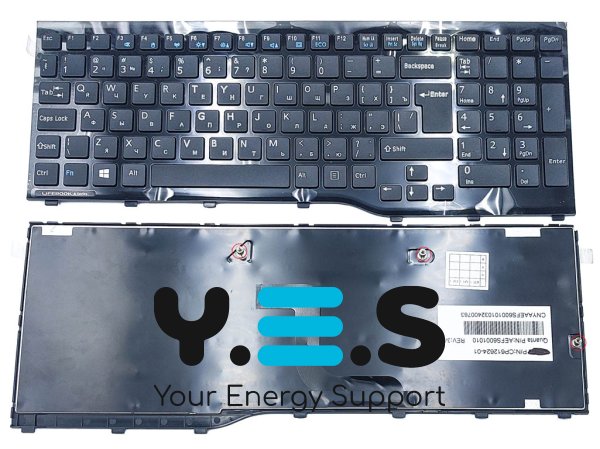 Клавіатура для ноутбука Fujitsu Lifebook AH552 — RU розкладка, чорна, з рамкою