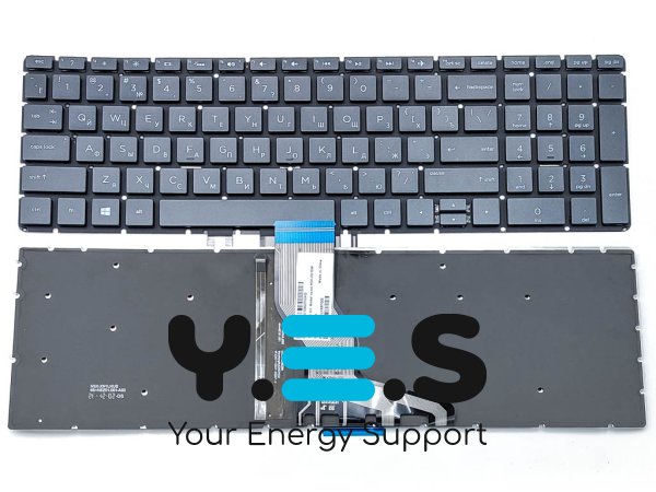 Клавіатура з підсвіткою для ноутбуків HP Pavilion 15T/15Z/15-BR/15-BS/15-BU/15-EF/15Q-DY/15-BW/15S-ER/15S-FR/15S-EQ/15S-FQ, 17G-BR та HP 250/255/256 G6 — RU, чорна