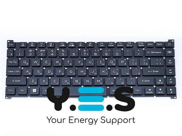 Клавіатура з підсвіткою для ноутбуків ACER Predator Triton 300SE PT314-51S / PT516-52s / PT516-51s — RU, чорна