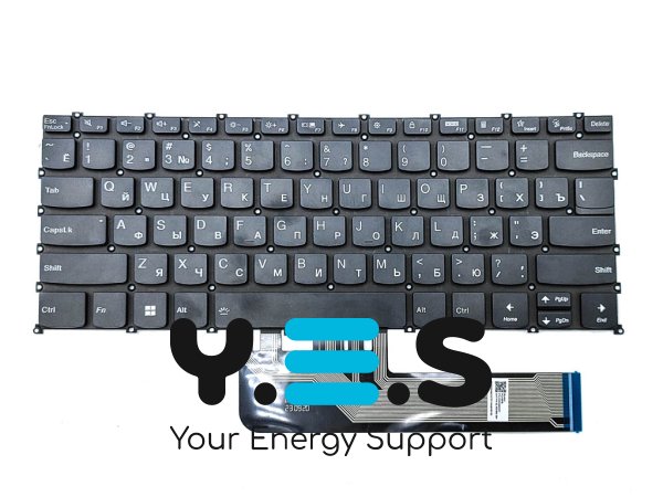 Клавіатура з підсвіткою для Lenovo Yoga Slim 7-14ARE05 / 7-14IIL05 / 7-14ITL05, чорна (RU)