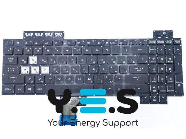 Клавіатура для ноутбука ASUS FX505, FX505G, FX505D, FX505GD, FX505GE, FX505GM, FX505DY, FX505DV — чорна RU, без рамки, з RGB підсвіткою (Original)