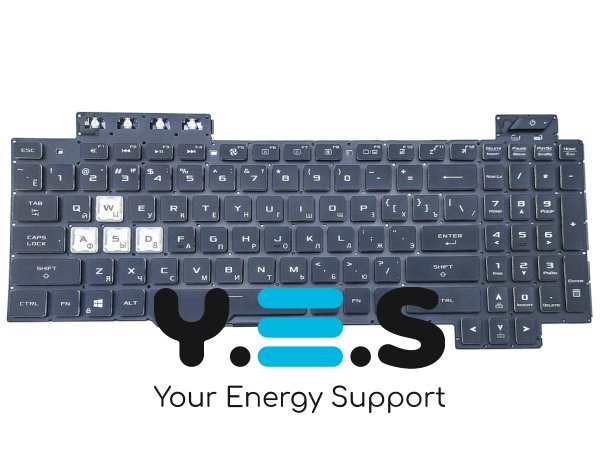 Клавіатура з підсвіткою для ASUS FX505, FX505G, FX505D, FX505GD, FX505GE, FX505GM, FX505DY, FX505DV, FX505DT, FX505DU — чорна (RU), без рамки, Original