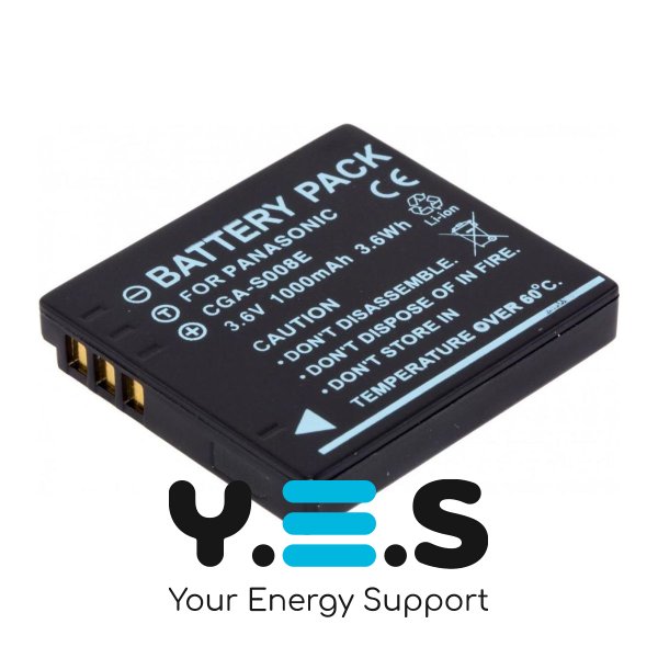 Акумулятор Panasonic CGA-S008 (MultiplePower) 1000 мА·год для Lumix TZ1/TZ2/TZ3/TZ4 — 87 симв.