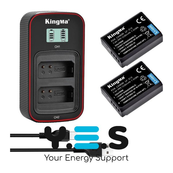 Набір KingMa LP-E10: 2 акум + ЗП на 2, для Canon 1100D/1200D/1300D/2000D/4000D (99)