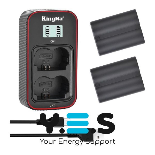 Набір KingMa NP-W235: 2 акум + ЗП на 2 (Fujifilm X‑T4, X‑T5, X‑H2, X‑H2S)