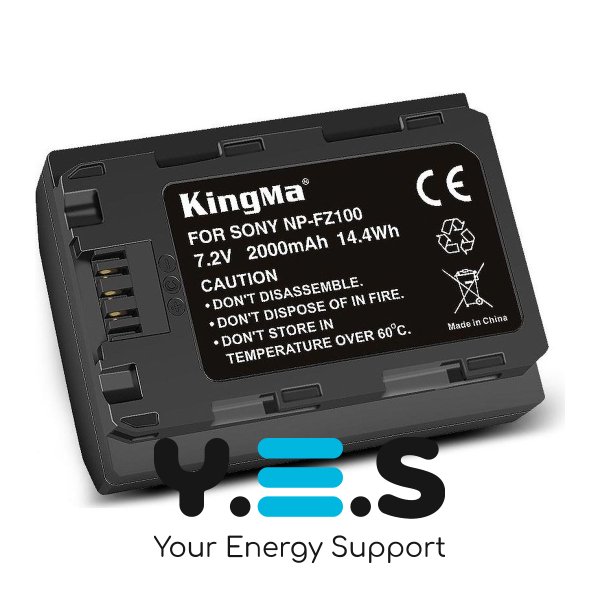 Акумулятор KingMa NP‑FZ100 2000 mAh для Sony A7 III/A7R III/A7S III/A9/A6600/A7C/A1/A7 IV/A7R IV