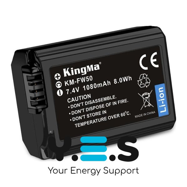 Акумулятор KingMa NP-FW50 1080 мА·год для Sony Alpha a5000/a5100/a6000/a6300/a6400/a6500/a7/a7R/a7S NEX-3/5/6/7