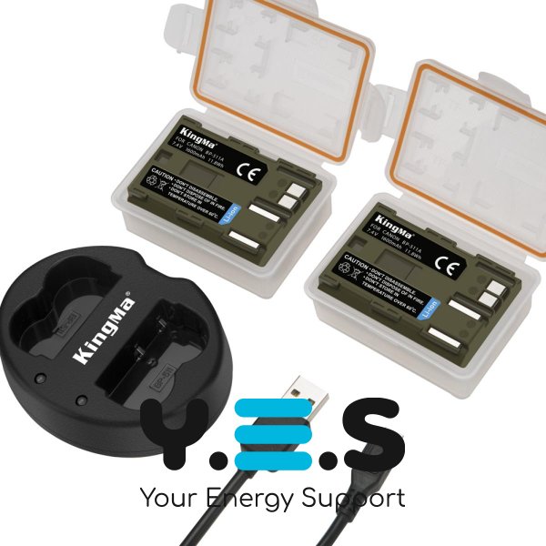KingMa BP-511: 2 акуми + ЗП на 2, для Canon EOS 10D/20D/30D/40D/50D/300D/5D/5D Mark II/PowerShot G5/G6