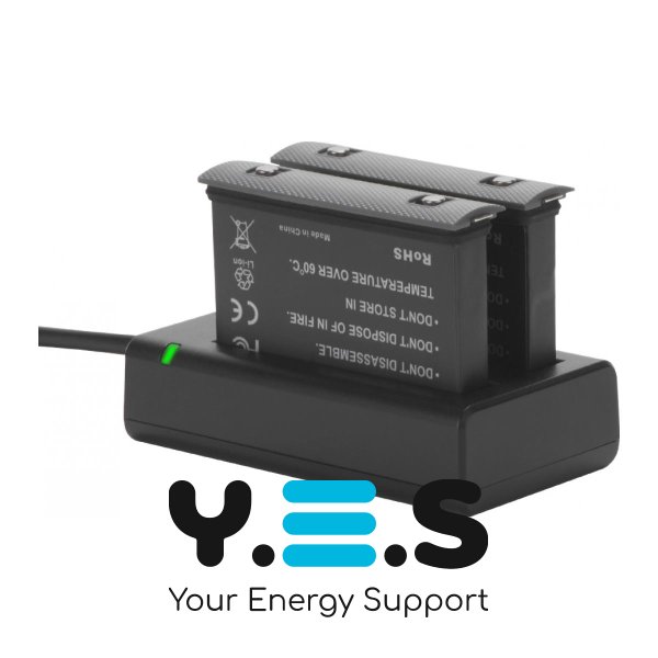 KingMa 2 акумулятори + зарядний на 2, сумісні з Insta360 ONE X2/X3 (IS360XB2)