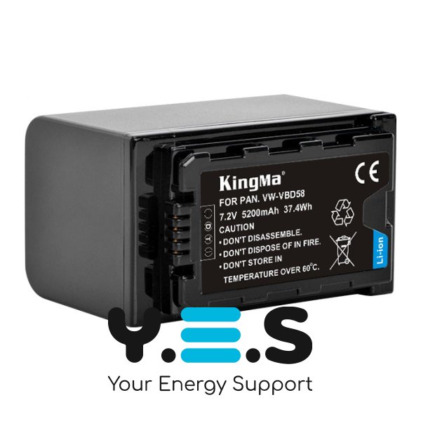 Акумулятор KingMa 5200mAh для Panasonic VW-VBD58, сумісний з HDC-SD600/HS700/SD700
(98 символів)