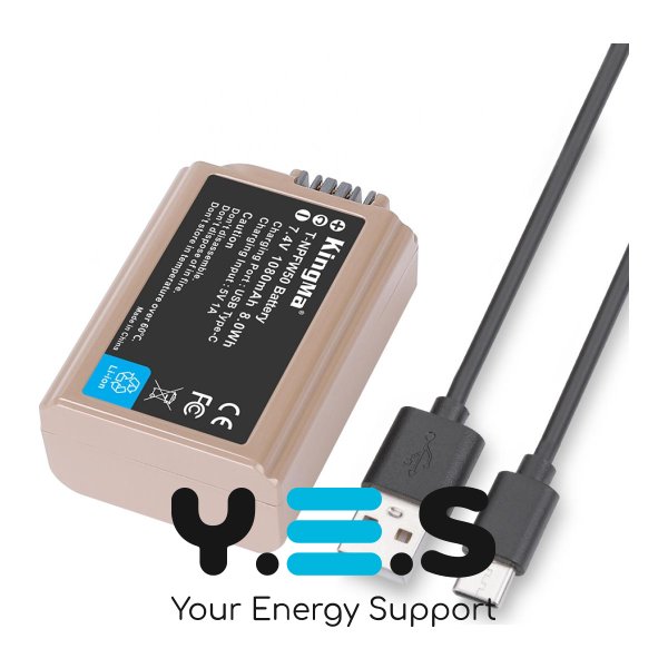 Акумулятор KingMa NP-FW50 1080mAh USB‑C для Sony A6000/A6300/A6400/A6500/A7 II/A7R II/A7S II