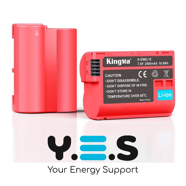 Акумулятор KingMa EN-EL15 2400 мА·год для Nikon D7000/D7100/D7200/D7500/D600/D610/D750/D800/D810 (100)