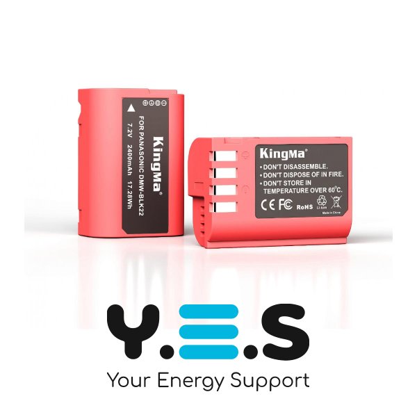 Акумулятор KingMa DMW-BLK22 2400mAh для Panasonic Lumix S5 II/S5 IIX/G9 II/GH6/S9