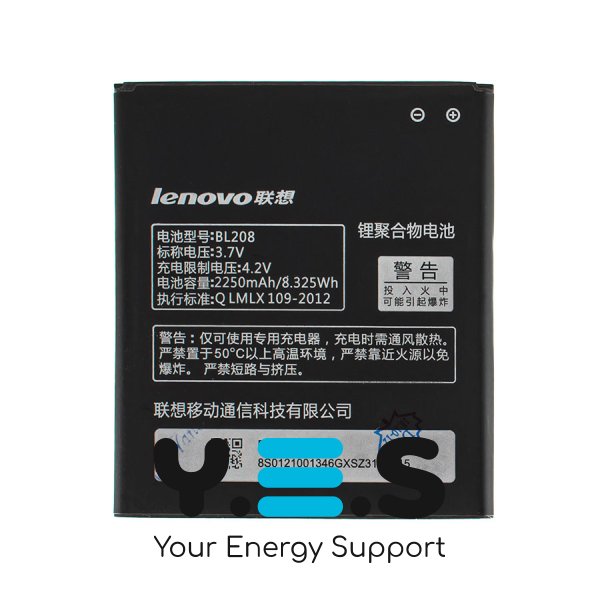 Акумулятор BL208 для смартфона Lenovo (сумісний з S920) — 3.7V, 2250mAh, 8.32Wh